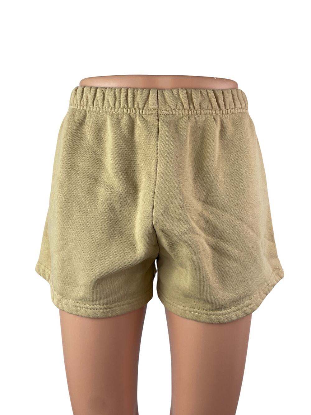 Aritzia TNA Cozy AF Tan Khaki Fleece High Rise Mini Lounge Sweat Shorts Size S